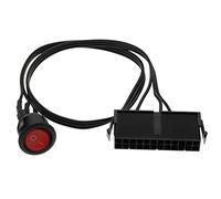 ECSiNG Câble d'interrupteur d'alimentation ATX/EPS 20/24 Broches ATX 24 Broches LED Rouge Interrupteur Marche/Arrêt Pont de Cavalier Accessoires pour Tester Refroidisseur d'eau d'alimentation PC