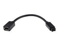 ECSiNG IEEE 1394 Firewire 6 Broches Femelle vers 1394 9 Broches Mâle Firewire 400 vers 800 Câble Adaptateur de Transfert de Données Câble Convertisseur Compatible avec Mac-Book Pro 22cm Noir