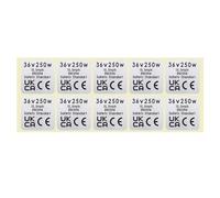 ECSiNG Lot de 10 Autocollants pour Moteur Mid Drive 36 V 250 W - Étanche - 30 x 30 mm - Étiquettes CE compatibles avec BAFANG BBS02B BBS01