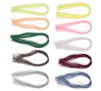 ECSiNG Lot de 10 matériaux de fixation de mouches en cristal pour la fabrication de mouches en spirale pour la pêche en plein air, accessoires de bricolage, 10 couleurs