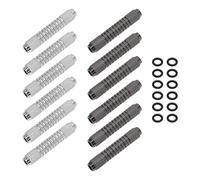 ECSiNG Lot de 12 barils de fléchettes avec Joints toriques en Caoutchouc 14 g - Accessoires de Rechange 2BA - Filetage Interne (6 Noirs et 6 argentés)