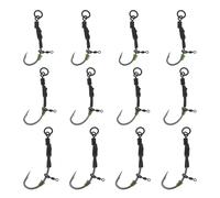 ECSiNG Lot de 12 hameçons en acier au carbone pour pêche à la carpe