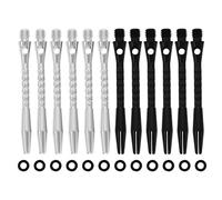 ECSiNG Lot de 12 tiges de fléchettes avec joints toriques en caoutchouc 45 mm Filetage standard 2BA Tiges de fléchettes en aluminium Noir/argenté Comprend 6 pièces de chaque couleur