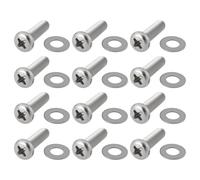 ECSiNG Lot de 12 Vis de Fixation Murale pour Téléviseur M8 X 30 Mm en Acier Inoxydable avec Joint M8 X 16 X 1 Mm Compatible avec Samsung UE40J/48J/55J