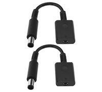 ECSiNG Lot de 2 adaptateurs d'alimentation CC 4,5 x 3,0 mm femelle vers 7,4 x 5,0 mm Compatible avec HP Compatible avec Dell ABS Noir
