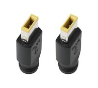 ECSiNG Lot de 2 adaptateurs DC 5,5 x 2,1 mm femelle vers prise carrée compatible avec IBM Compatible avec Lenovo