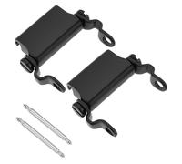 ECSiNG Lot de 2 adaptateurs de montre compatibles avec les montres de 20 mm de largeur d'entre-corne en acier inoxydable avec tige à ressort Noir