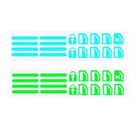 ECSiNG Lot de 2 autocollants lumineux bleus + verts pour intérieur de voiture, fenêtre, porte, interrupteur, accessoires adaptés à la plupart des modèles de voiture