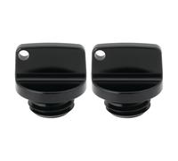 ECSiNG Lot de 2 bouchons de remplissage d'huile moteur M20 x 2,5 - Pièce de rechange en aluminium CNC - Bouchon de valve d'huile compatible avec Honda - Compatible avec Yamaha - Noir