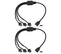 ECSiNG Lot de 2 câbles adaptateurs ARGB femelle 5 V 3 broches vers SM femelle 1 à 3 ARGB 30 cm pour bandes LED PC châssis d'ordinateur ventilateur 5 V ARGB