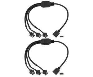 ECSiNG Lot de 2 câbles adaptateurs ARGB femelle 5 V 3 broches vers SM femelle 1 à 3 ARGB 30 cm pour bandes LED PC châssis d'ordinateur ventilateur 5 V ARGB