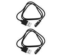 ECSiNG Lot de 2 câbles de charge magnétiques USB vers 4 broches pour montre intelligente, tracker de fitness, câble de contact, espacement des broches 7,62 mm, longueur 60 cm, noir