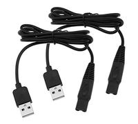 ECSiNG Lot de 2 câbles de charge USB de rechange pour rasoir électrique 5 V - Compatible avec Skull Pitbull Gold Pro - 1 m - Noir