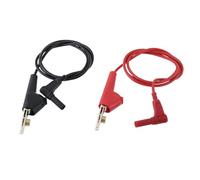 ECSiNG Lot de 2 câbles de test 5 prises mâles 4 mm vers clip crocodile pour piercing Fluke TL26A 0,7 m (noir rouge)