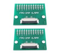 ECSiNG Lot de 2 Cartes de Conversion FPC 24 Broches Pas de 0,5 Mm Côté Connecteur Et de 1,0 Mm Côté Dos vers Dip 2,54 Mm