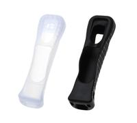 ECSiNG Lot de 2 coques de protection en silicone pour manette Nintendo Wii avec Motion Plus, noir et blanc
