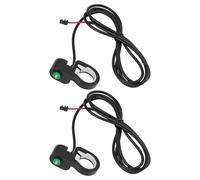 ECSiNG Lot de 2 Interrupteurs à Bouton-Poussoir pour Klaxon de Vélo/Scooter électrique à 2 Broches Connecteur SM Diamètre Guidon 22,5 Mm Câble 1,5 M