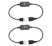 ECSiNG Lot de 2 interrupteurs USB mâles et femelles LED tactiles 5 V 3 A Cordon d'alimentation pour lampes LED Lampe de bureau Noir Longueur de 30 cm