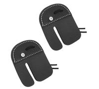 ECSiNG Lot de 2 languettes de tir à l'arc en cuir synthétique - Noir - 85 x 70 mm - Compatibles avec les arcs à arc long recourbé