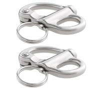 ECSiNG Lot de 2 manilles fixes en acier inoxydable 316 à dégagement rapide pour bateau, camion, camionnette, caravane, remorque, 52 mm