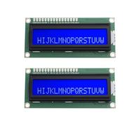 ECSiNG Lot de 2 Modules d'affichage LCD 1602 16x2 Série LCD Fond Bleu avec Panneau d'affichage de Texte Blanc DC 5 V 80 X 36 Mm Compatible avec A-rduino Raspberry Pi