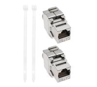 ECSiNG Lot de 2 modules réseau blindés RJ45 Cat.6a 10 Go/s 500 MHz 41,2 x 26,7 x 17,8 mm Connecteur Ethernet blindé Cat.6a