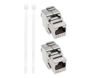 ECSiNG Lot de 2 modules réseau blindés RJ45 Cat.6a 10 Go/s 500 MHz 41,2 x 26,7 x 17,8 mm Connecteur Ethernet blindé Cat.6a