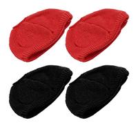 ECSiNG Lot de 2 Paires de Housses de Casque en Tissu tricoté Lavable avec Trou pour écouteurs - Protection Extensible sanitaire - 8-11 cm - Noir et Rouge