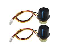 ECSiNG Lot de 2 potentiomètres rotatifs linéaires B10K WH148 10 K Ohm à un tour unique en film de carbone avec câble XH2.54-3 broches