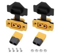 ECSiNG Lot de 2 prises XT60 XT60E-F femelle à montage sur panneau XT60H-M mâle avec capuchon en caoutchouc noir et vis pour drone RC FPV Batterie Lipo Accessoires de drone d'avion