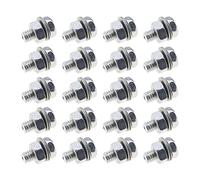 ECSiNG Lot de 20 boulons d'ancrage de câble de vélo 6 mm avec écrous et rondelles pour BMX, vélo de Cross, vélo électrique, Course de Trekking, Accessoires de Cyclisme Vis à tête hexagonale
