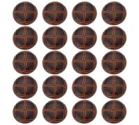 ECSiNG Lot de 20 boutons de style vintage en similicuir et plastique à tige pour blazer, costume, manteau de sport, uniforme et veste Marron 20 mm