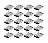 ECSiNG Lot de 20 connecteurs femelles verticaux USB de type C 6 broches pour connexion d'appareils électroniques 10,5 mm