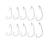 ECSiNG Lot de 20 hameçons de pêche Twist Lock avec verrou à ressort et goupille de centrage Taille 1/0 2/0 3/0 4/0 5/0 pour appâts de natation en plastique souple et leurres vers