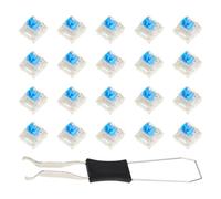 ECSiNG Lot de 20 interrupteurs bleus pour claviers mécaniques, clavier à 3 broches, anti-poussière, compatibles avec clavier mécanique MX Clavier de jeu RVB