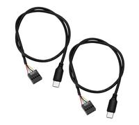 ECSiNG Lot de 2pcs Câbles USB 9 Broches vers Mini Type-C pour Carte Mère Câble de Données Droit à Double Blindage pour Châssis Carte Mère Carte Graphique 50cm