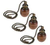ECSiNG Lot de 3 chaînes de traction décoratives en bois pour ventilateur de plafond 30 cm Bronze 30 cm