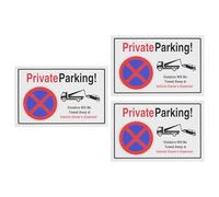 ECSiNG Lot de 3 panneaux de rappel « Private Parking No Parking », « No Parking Reminder » - 30 x 20 x 0,3 cm d'épaisseur - En mousse rigide - Inscription « Parking Will Be Towed Away » - Version