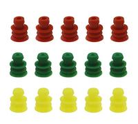 ECSiNG Lot de 300 Joints de câble Automobiles en Silicone pour connecteurs de Batterie et Joint de Fil (Rouge, Jaune, Vert, 100 pièces de Chaque Couleur)