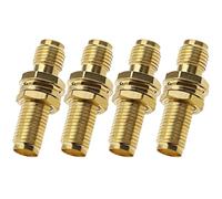 ECSiNG Lot de 4 adaptateurs SMA femelle vers femelle - Connecteur SMA femelle - Connecteur d'antenne jack plaqué or pour appareil LAN sans fil - Câble coaxial SMA