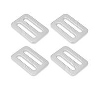 ECSiNG Lot de 4 boucles coulissantes à double trou en acier inoxydable 35 x 25 x 2,8 mm Trou intérieur 26 x 5 mm Utilisé pour sac à dos, vêtements, bagages, Argenté, 35x25x2.8mm