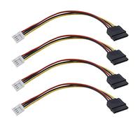 ECSiNG Lot de 4 câbles d'alimentation 4 broches mâle vers SATA 15 broches femelle câble d'extension d'alimentation SATA