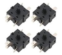 ECSiNG Lot de 4 interrupteurs rotatifs de chauffage à 5 broches 3 NC + 1 NO 360 degrés 16 A 250 V pour chauffage soufflant, appareil électroménager