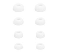 ECSiNG Lot de 4 paires d'embouts d'oreille de rechange en silicone pour écouteurs JBL Live Beam 3 Live Buds 3 Argenté