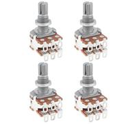 ECSiNG Lot de 4 potentiomètres linéaires à double couche MN500K pour contrôle du volume de guitare basse