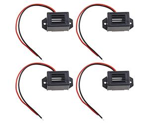 ECSiNG Lot de 4 sonneurs électroniques 12 V 75 dB - Alarme sonore continue - Longueur du fil : 155 mm - Pour repousser les insectes et les rongeurs dans la lampe