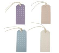 ECSiNG Lot de 4 supports de boucles d'oreilles portables en cuir - 11 x 5 x 0,16 cm - Trou de 1 mm - Organisateur de bijoux à suspendre pour coiffeuse - Bleu, beige, rose, violet, Multicolore.,
