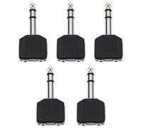 ECSiNG Lot de 5 Adaptateurs Jack Stéréo 6,35 Mm Mâle vers Double Jack 3,5 Mm Femelle pour Casques Et Appareils Audio