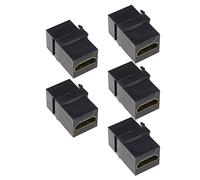 ECSiNG Lot de 5 coupleurs HDMI Keystone femelle vers femelle pour lecteur Blu-ray, lecteur vidéo, vidéoprojecteur, ordinateur Noir