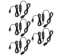 ECSiNG Lot de 5 variateurs d'intensité à LED CC 5 V avec 3 boutons USB femelle vers mâle, 10 vitesses, pour lampe de bureau, plafonnier